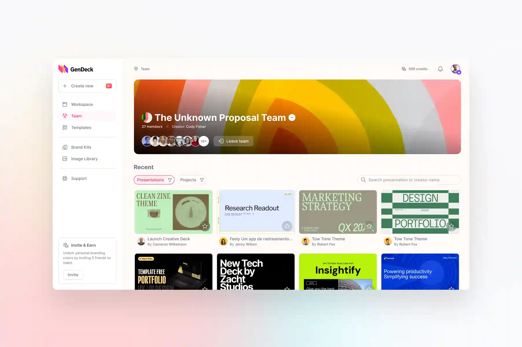 GenDeck design mockup interface 1