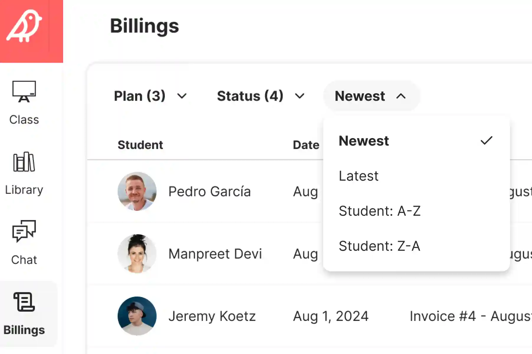 Sotaque classroom interface design mockup 1