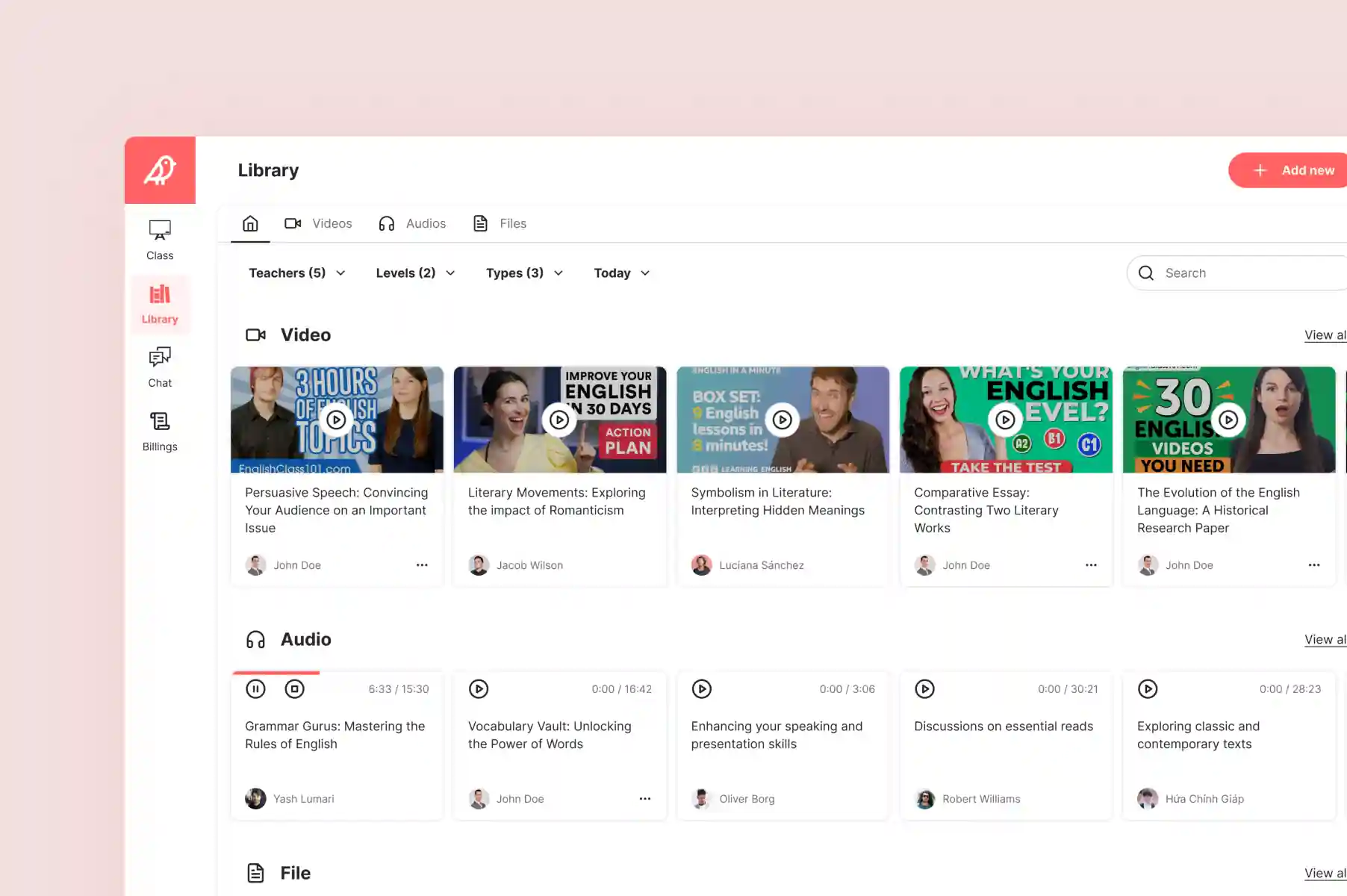 Sotaque student tracking dashboard design mockup 2